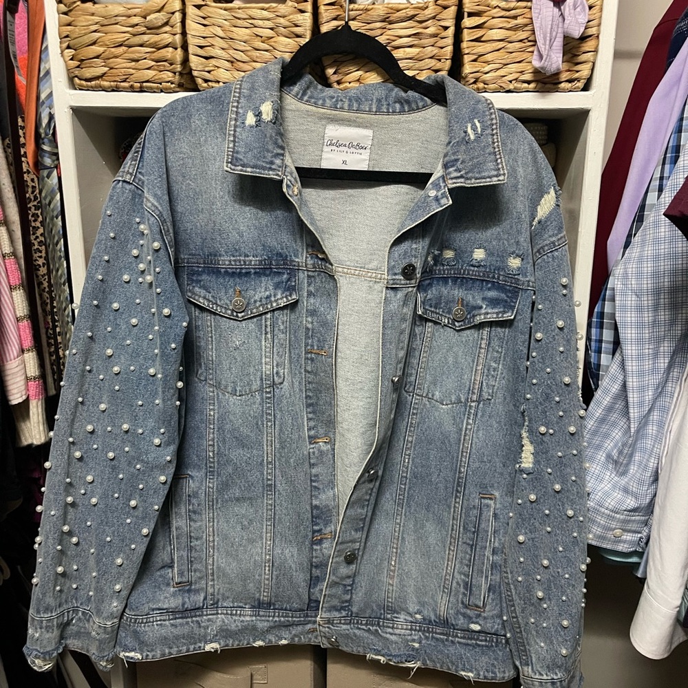 Denim and Pearl Jacket by Chelsea DeBoar